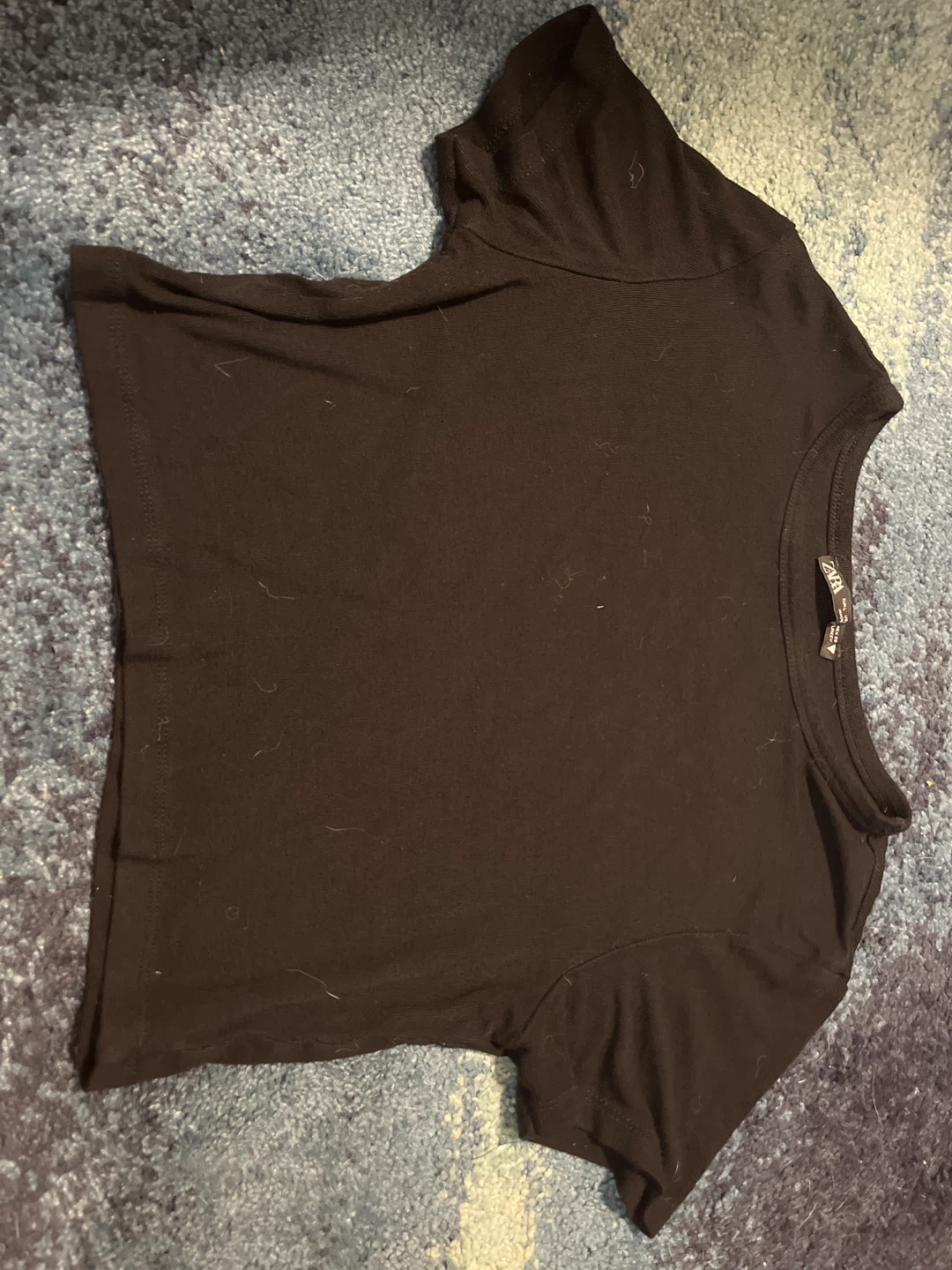 Zara Black Cropped T-Shirt