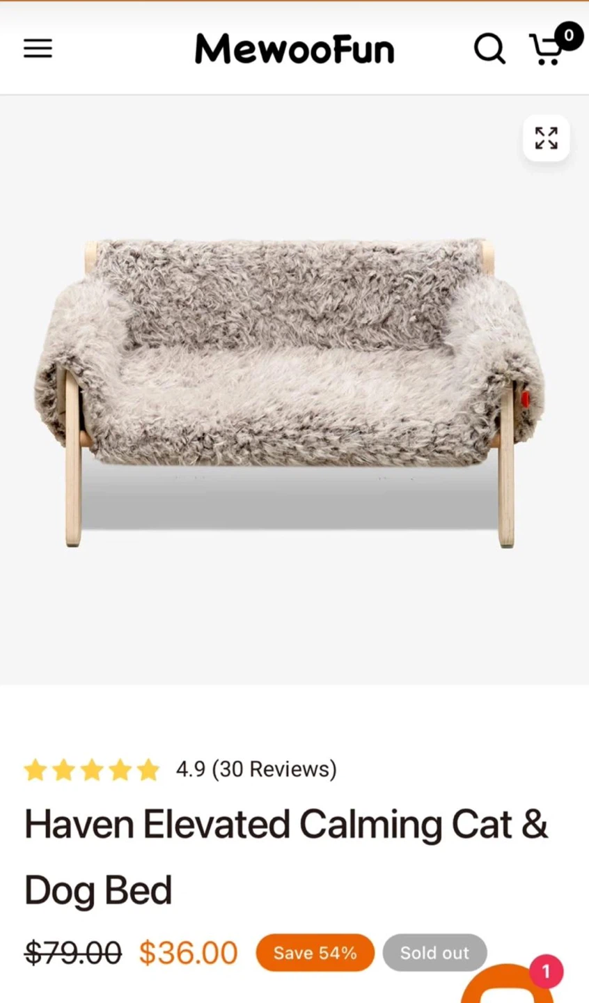 Mewoofun Haven Elevated Cat & Dog Bed