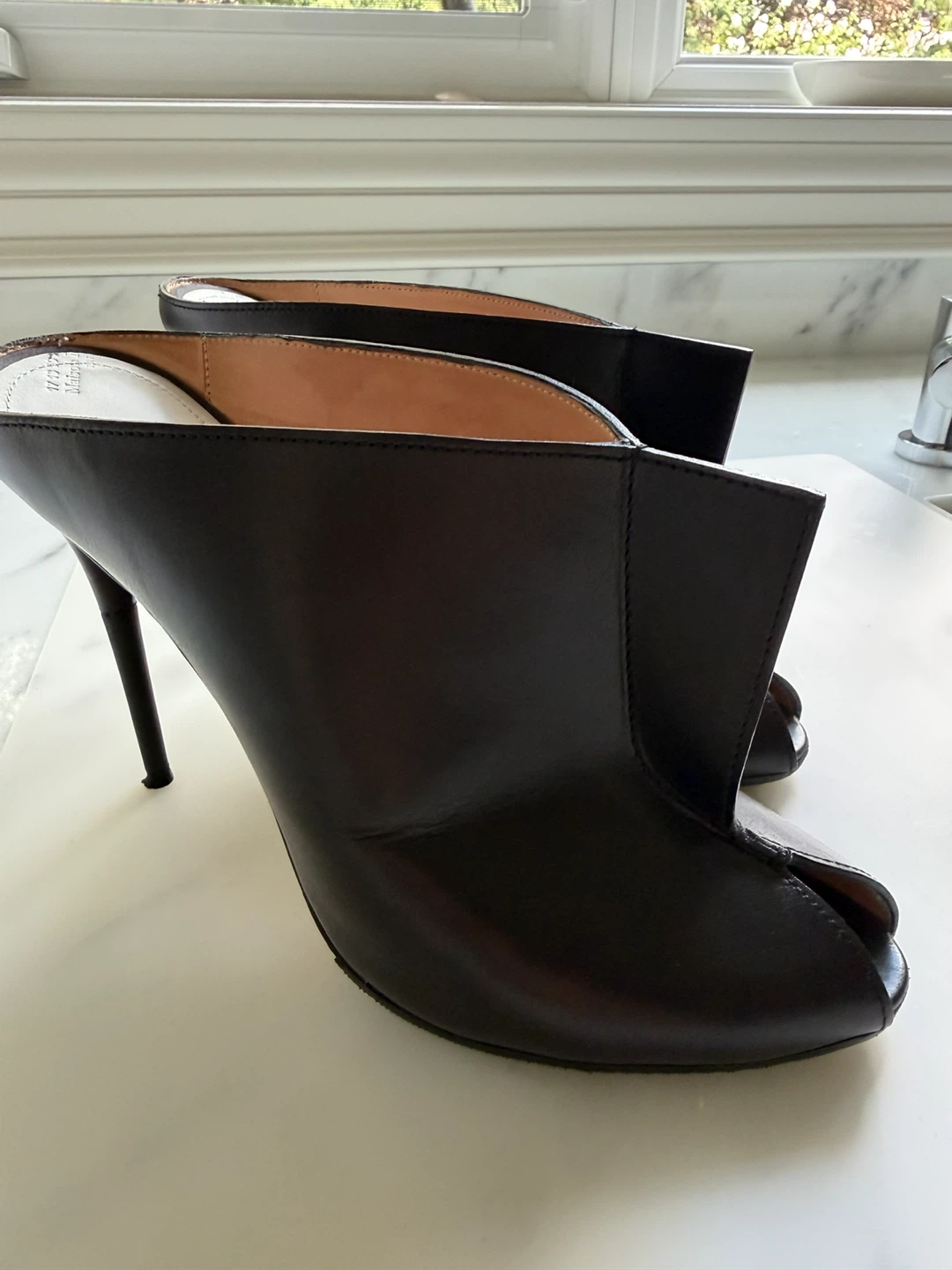 Maison Margiela Black Leather Mules Size 40
