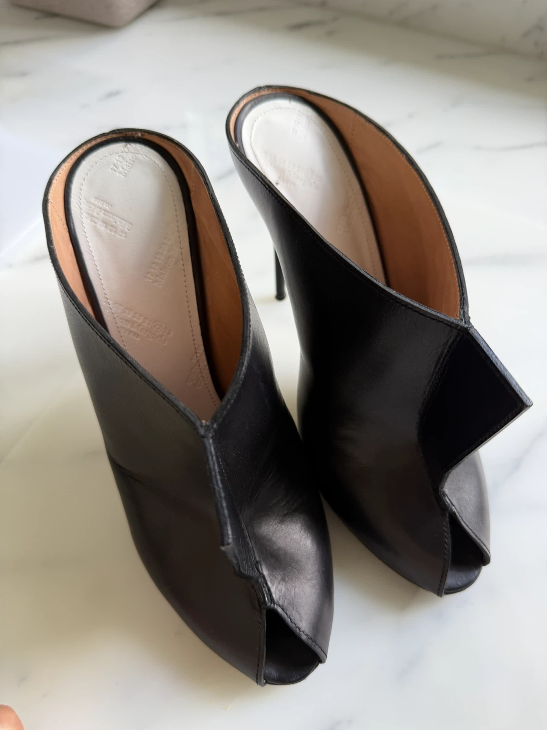Maison Margiela Black Leather Mules Size 40 - photo 2