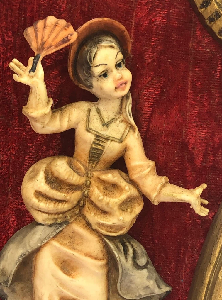 Vintage Italian Baroque Fontanini Depose Victorian Lady Wall Art - photo 4