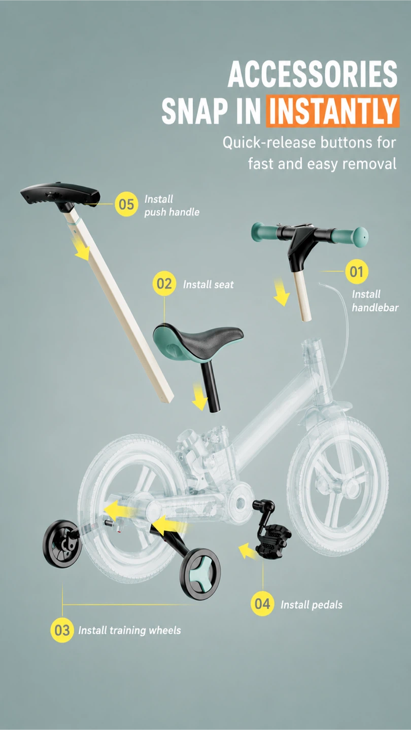 Nadle 5-in-1 Kids Balance Bike Trike - photo 4