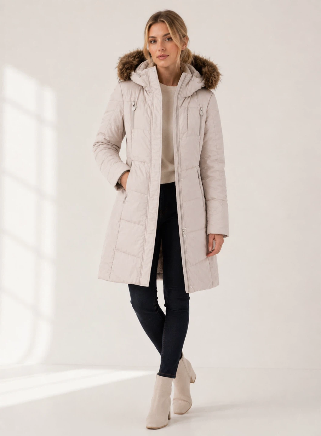 Calvin Klein Down Long Winter Coat - Size XS