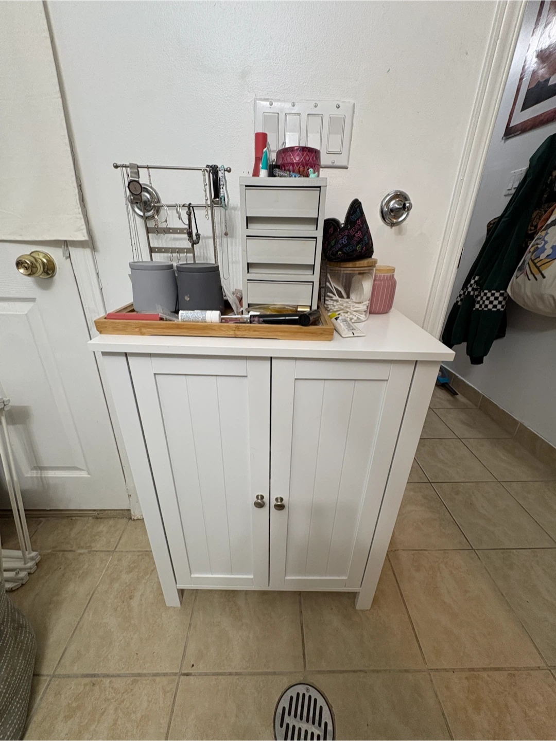 White storage cabinet
