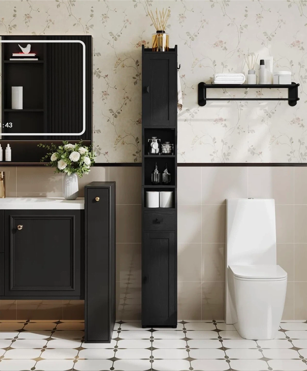 Tall Narrow Bathroom Storage Cabinet