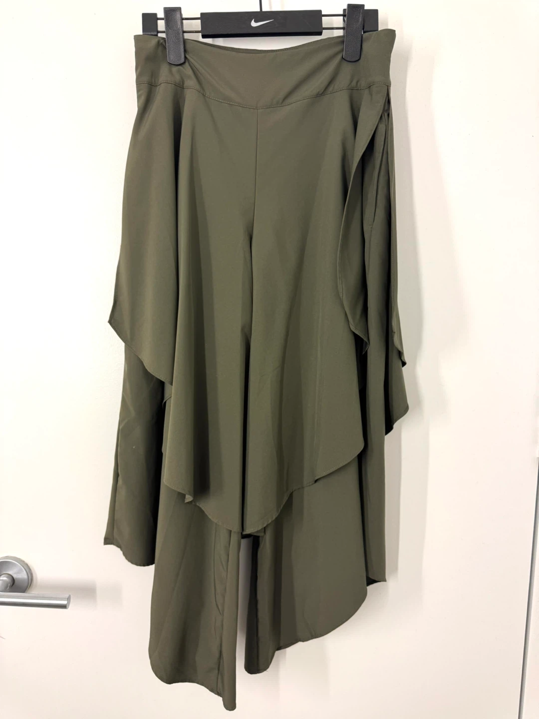 Women's Olive Green Flowy Wide Leg Pants