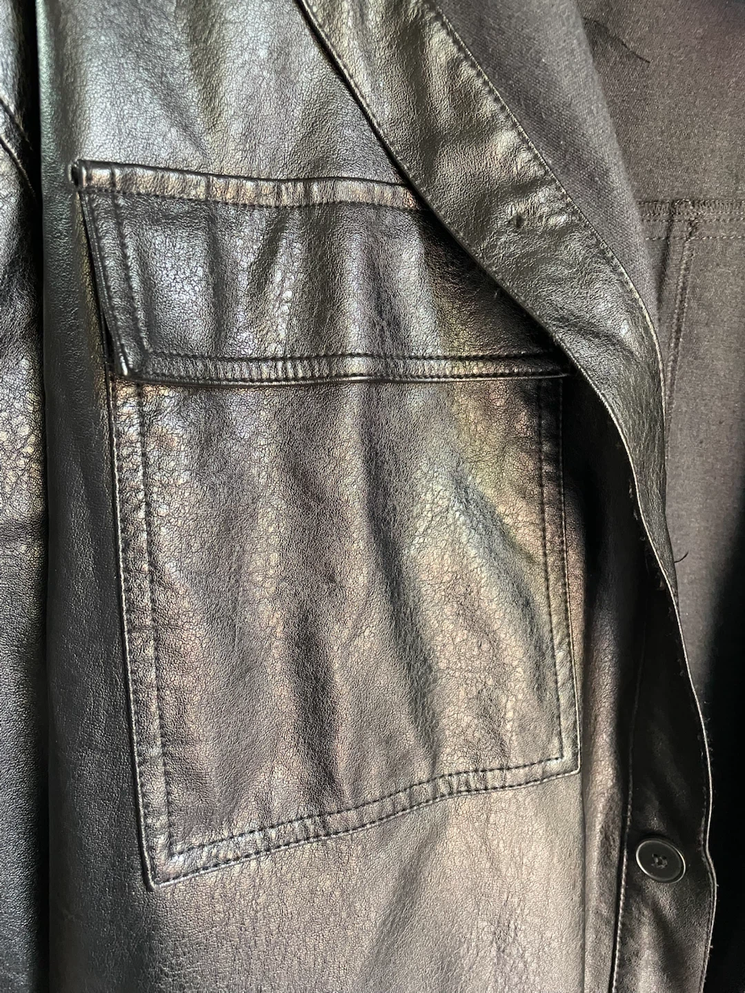 Oak + Fort Faux Leather Button-Up Shirt Jacket - photo 3