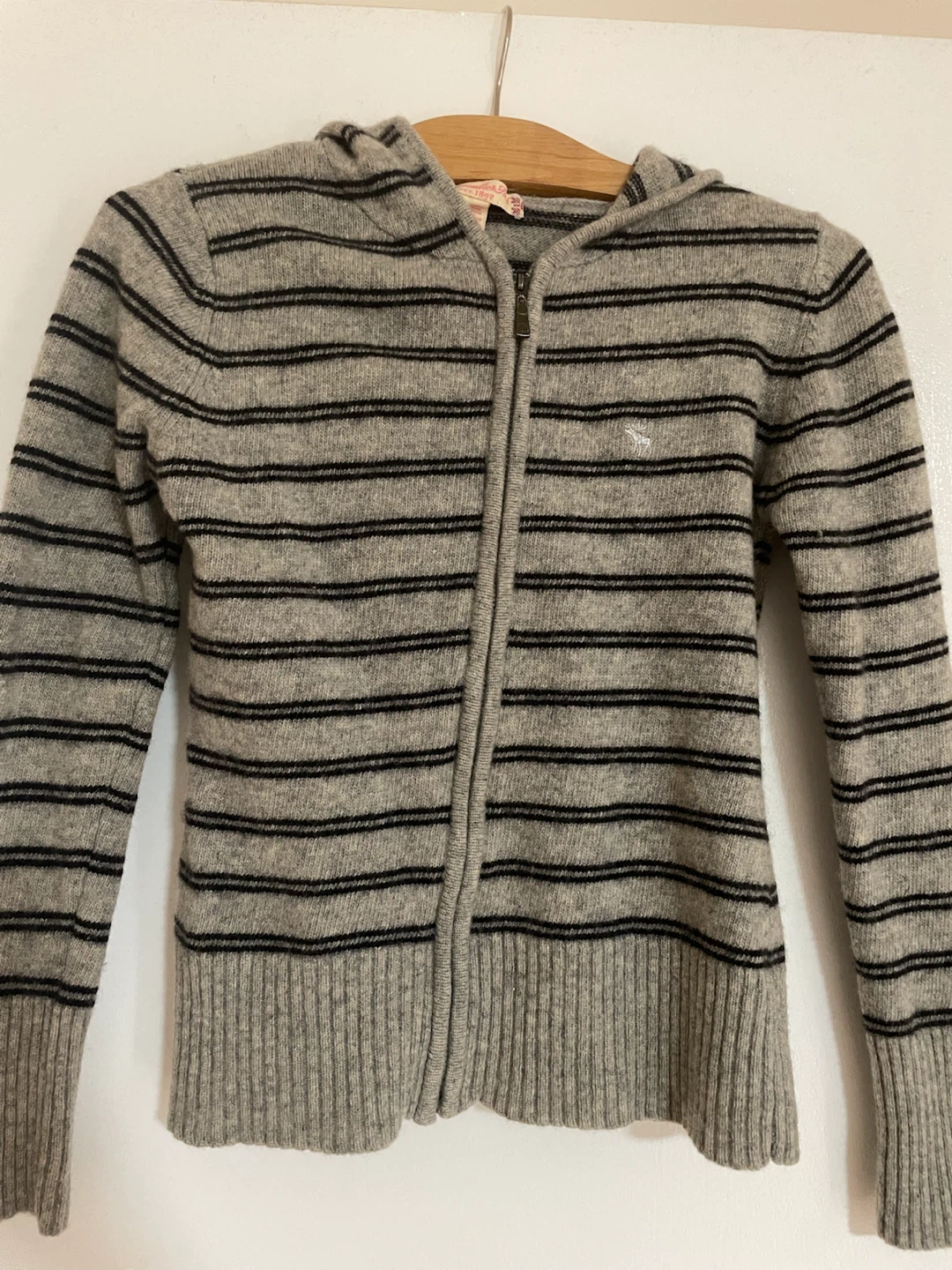 Vintage Abercrombie & Fitch Striped Zip-Up Hoodie