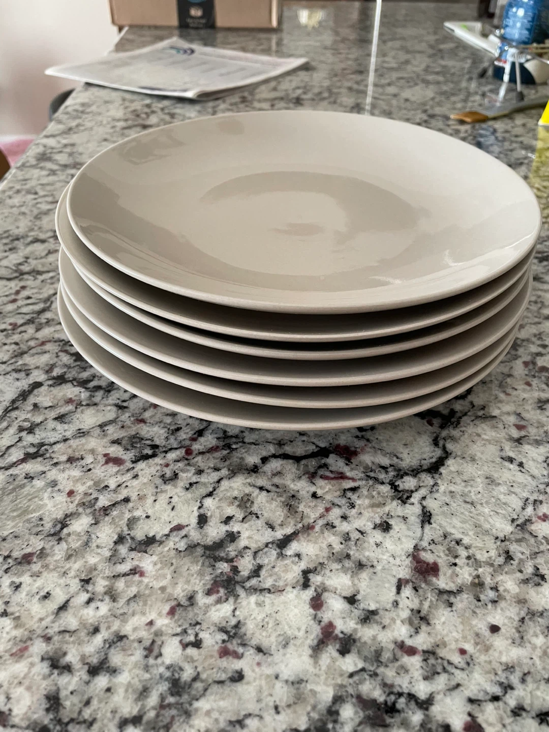 Set of 6 Beige Dinner Plates