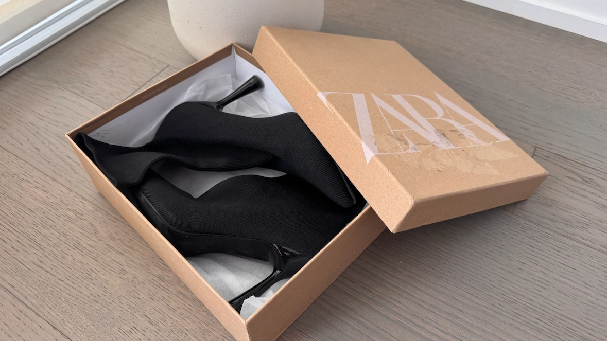 ZARA Black Sock Ankle Boots