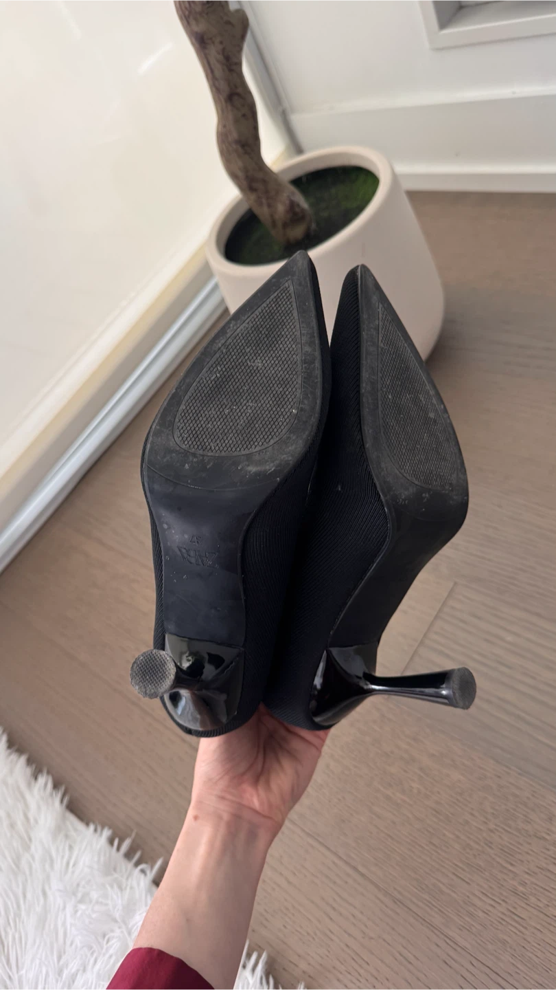 ZARA Black Sock Ankle Boots - photo 5