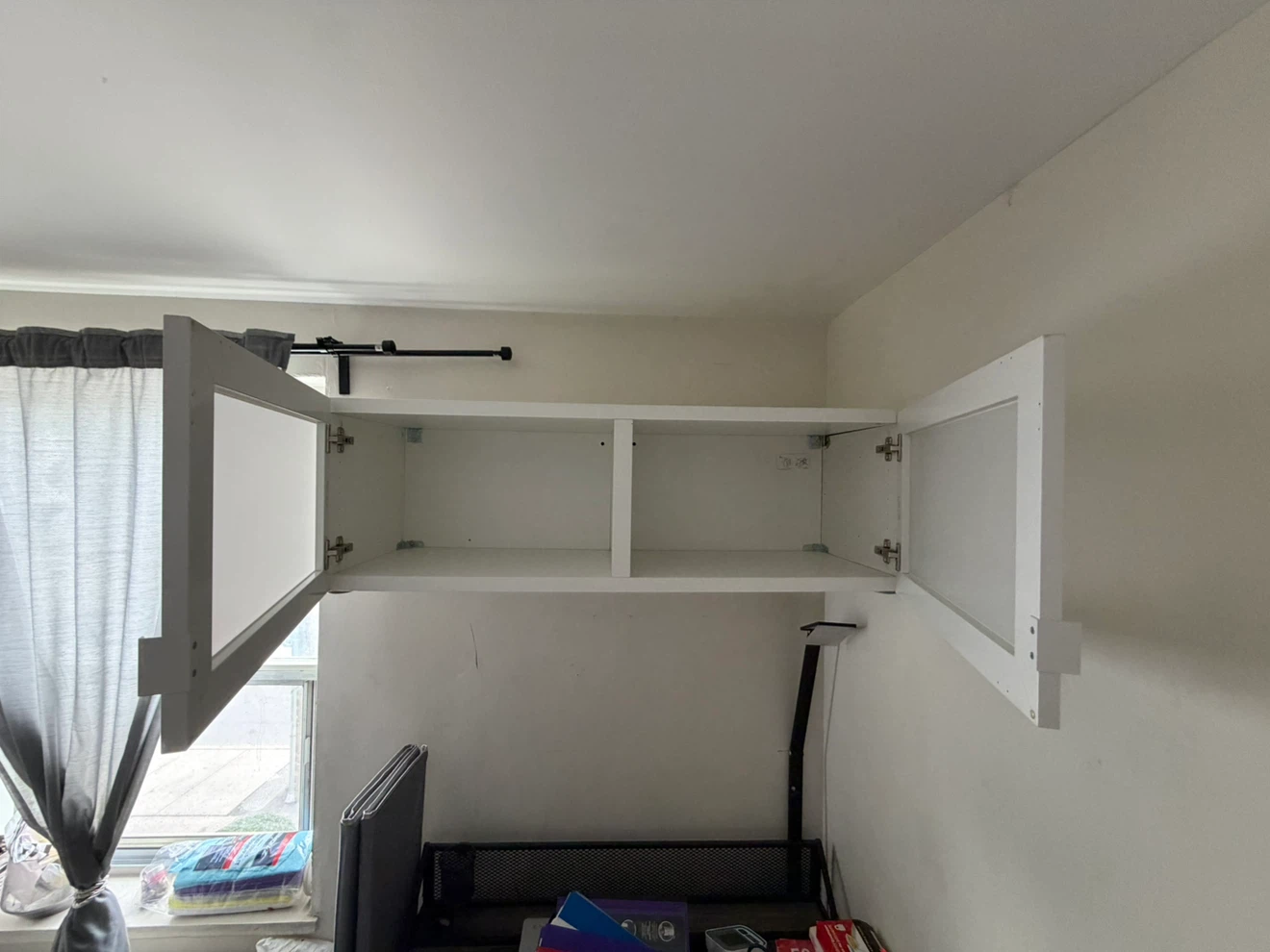IKEA White Wall Cabinet with Frosted Glass Doors - photo 3