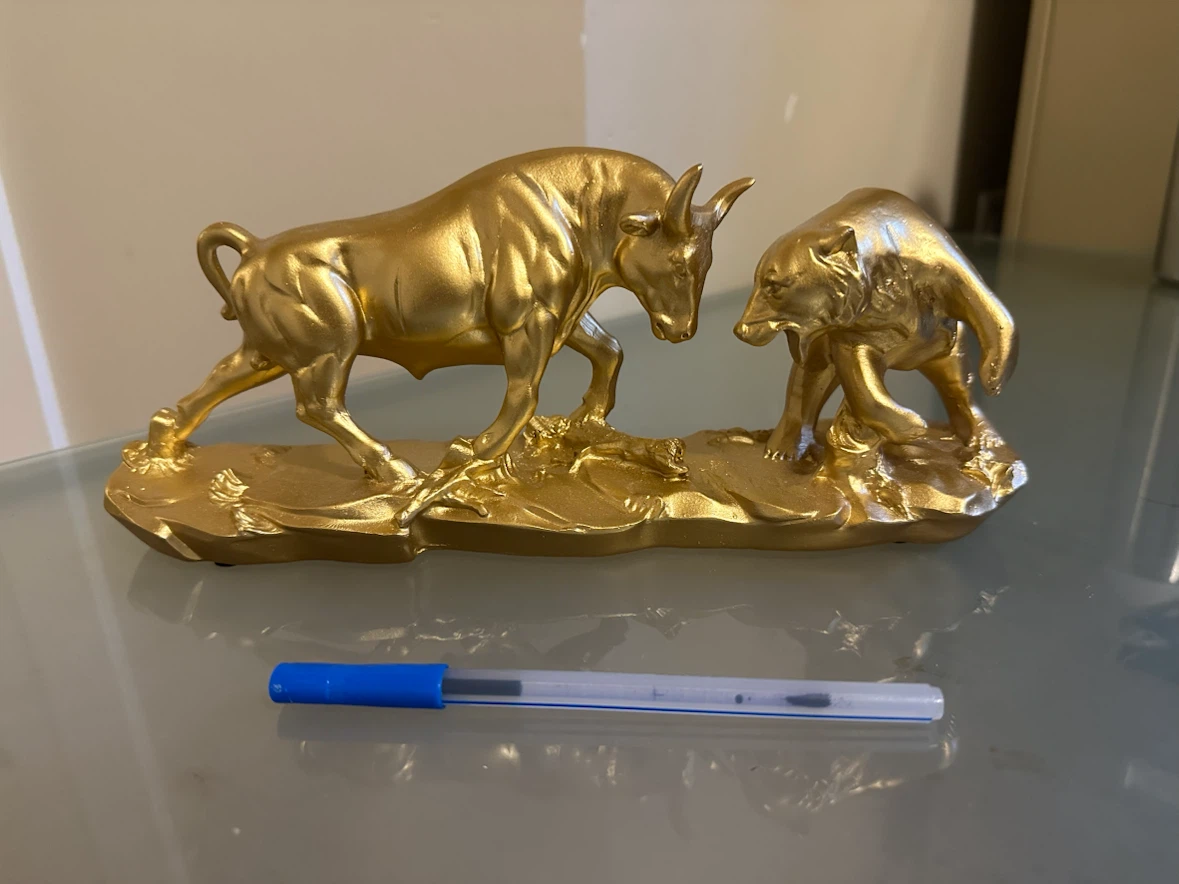 Table Decor Gold Bull and Bear