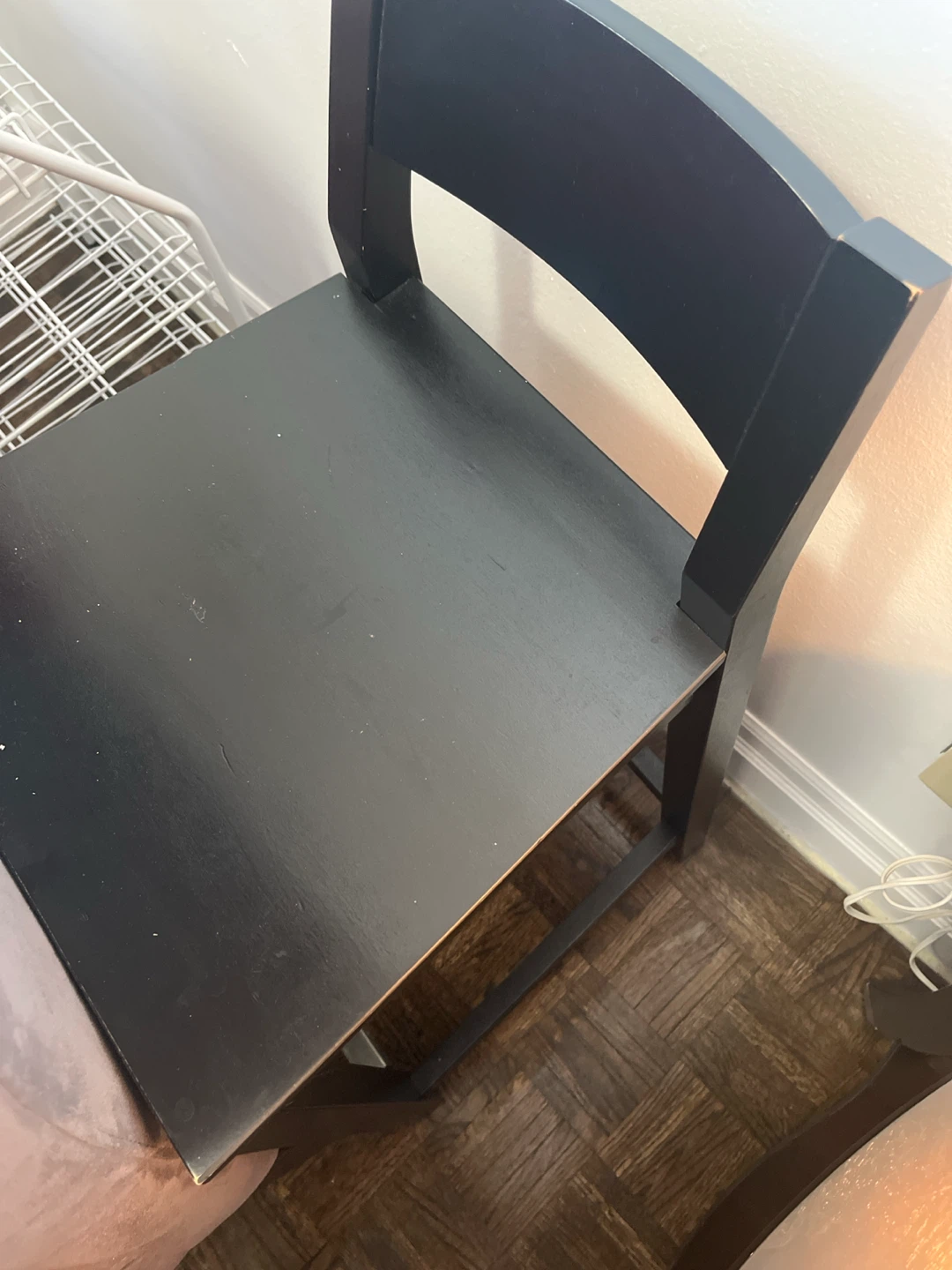 Black Wooden Stool Chair