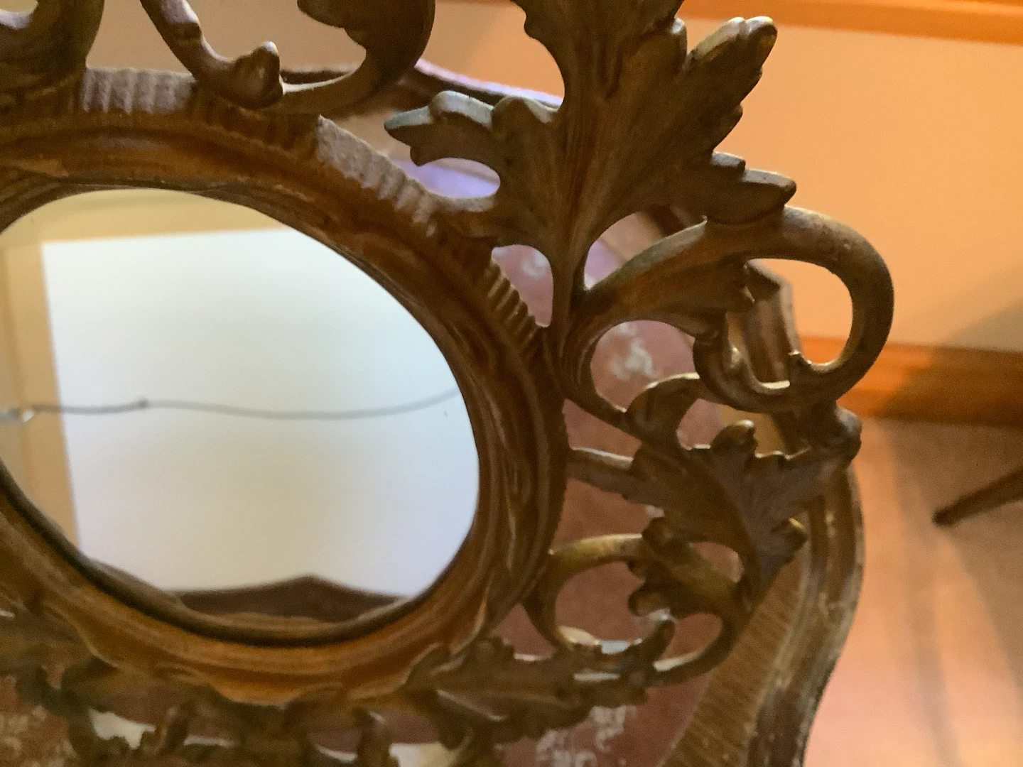 Vt Ornate Victorian Style Cast Metal Vanity Mirror 🐞 - photo 3