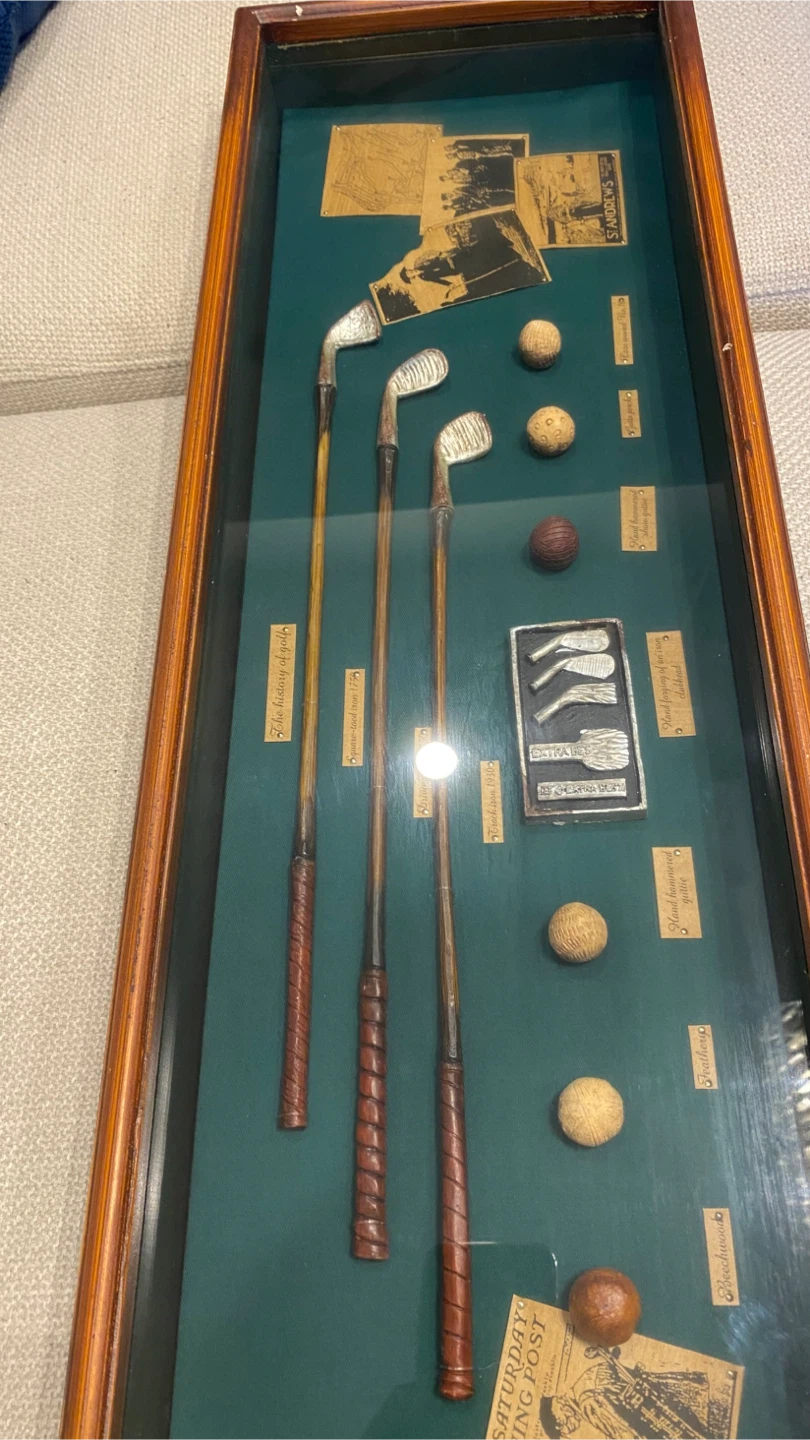 Framed History of Golf-Evolution of Irons & Balls in Shadow Box - photo 2