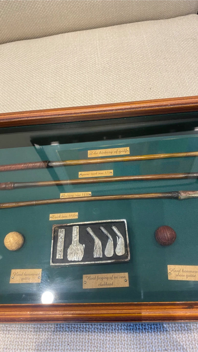 Framed History of Golf-Evolution of Irons & Balls in Shadow Box - photo 3