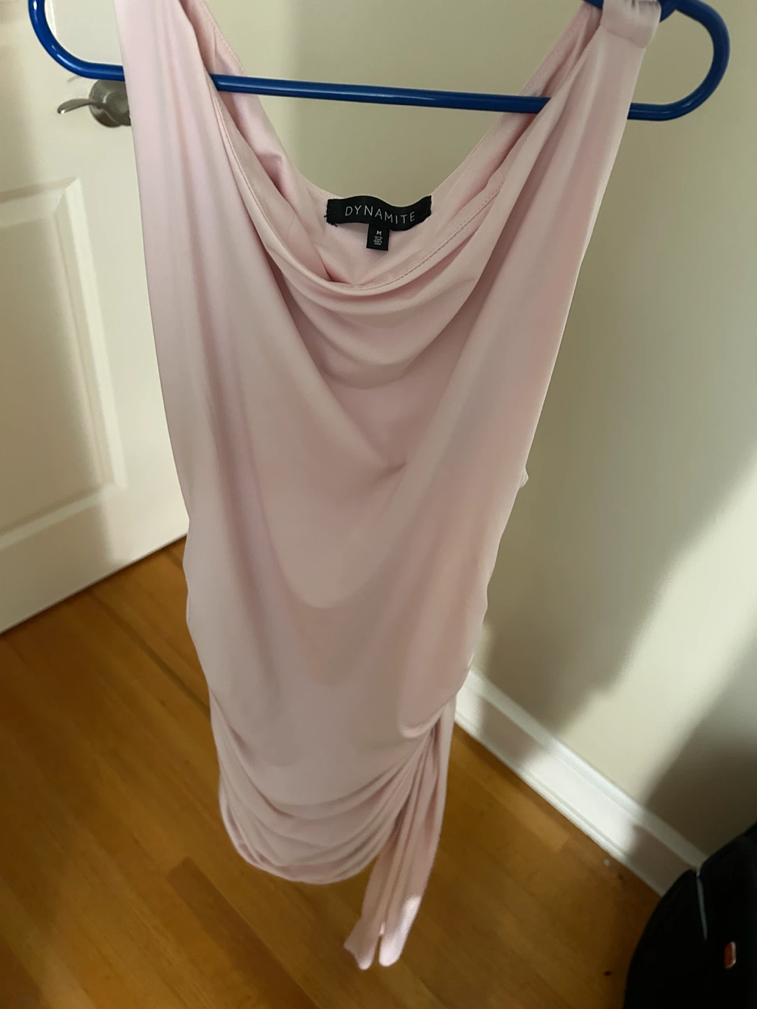 Dynamite Pink Ruched Midi Dress