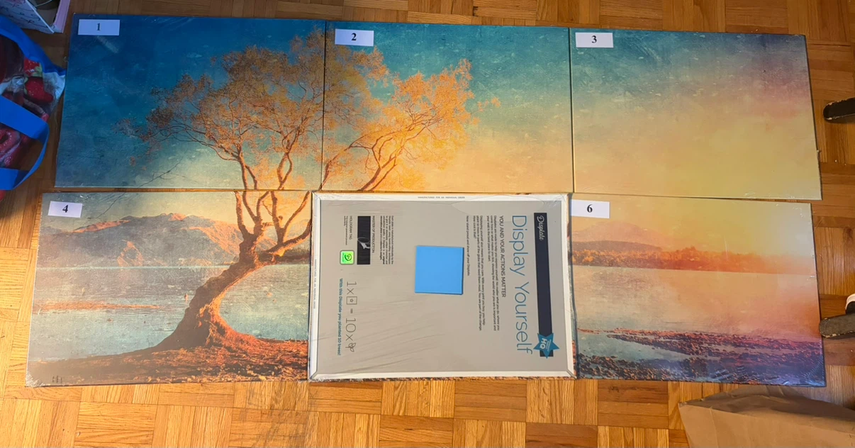 Set of 6 Wall Art Panels - Landscape Tree & Lake Scenic - photo 2