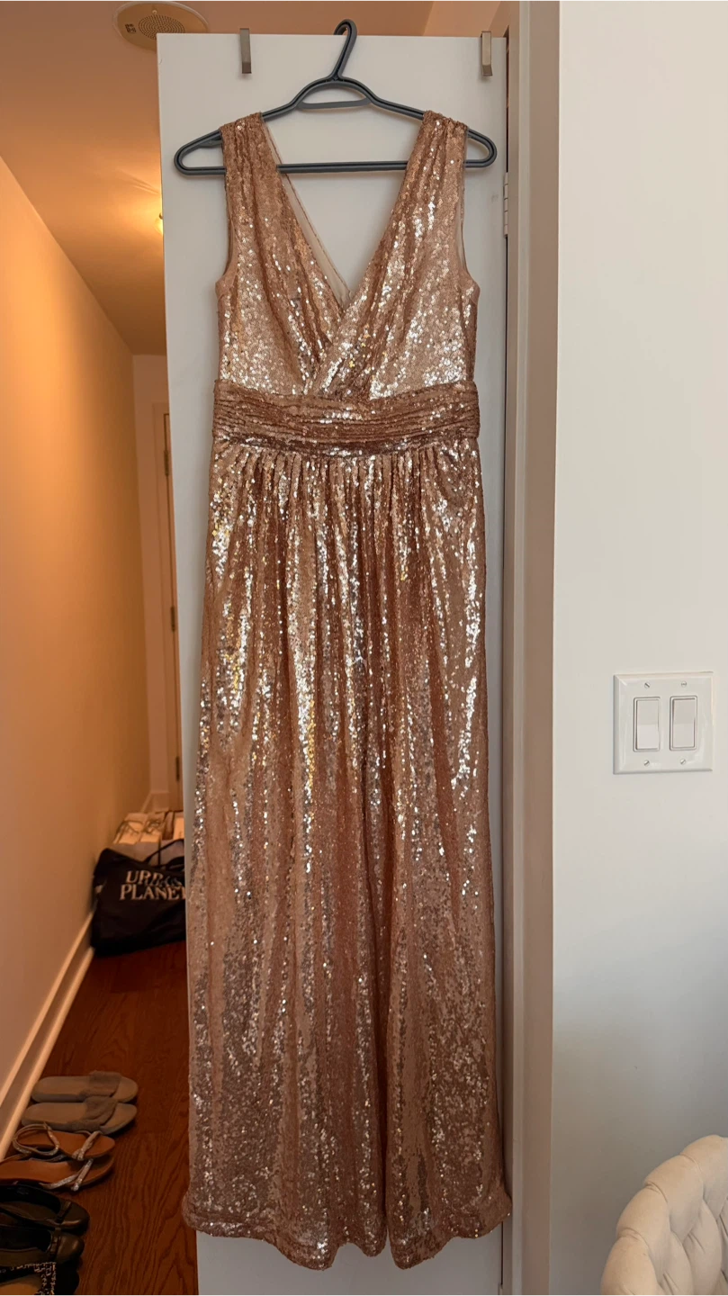 Rose Gold Sequin Maxi Dress