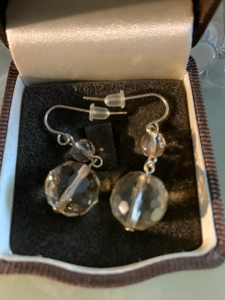 Crystal Ball Drop Earrings