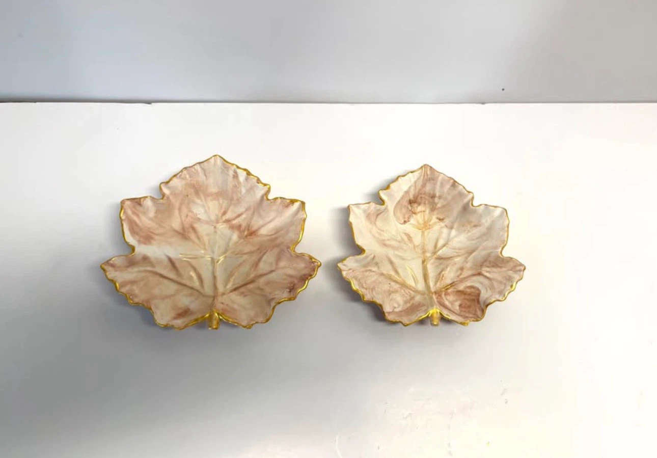 Handmade marble color Maple Leaf Trinket Dish