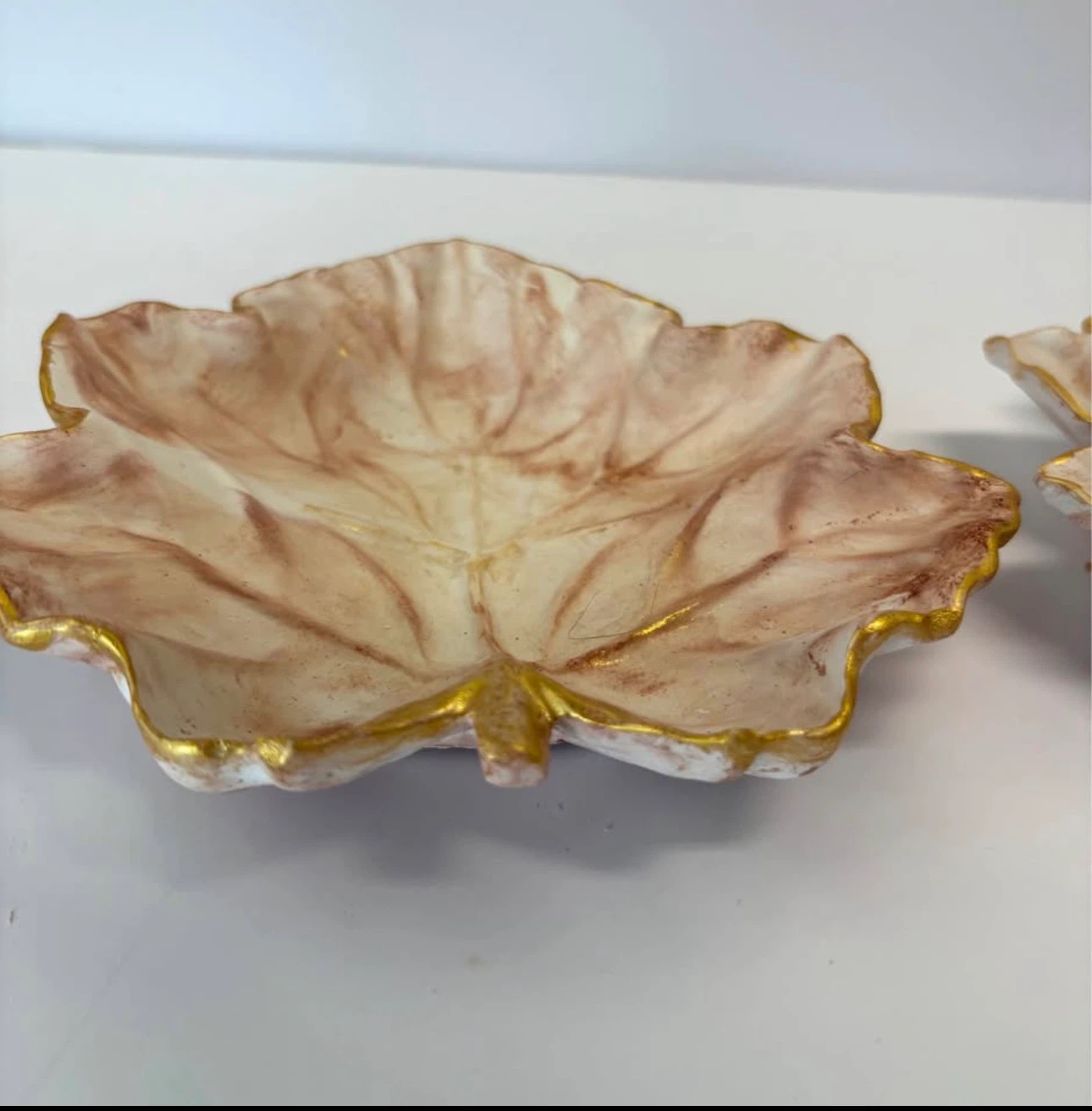 Handmade marble color Maple Leaf Trinket Dish - photo 2