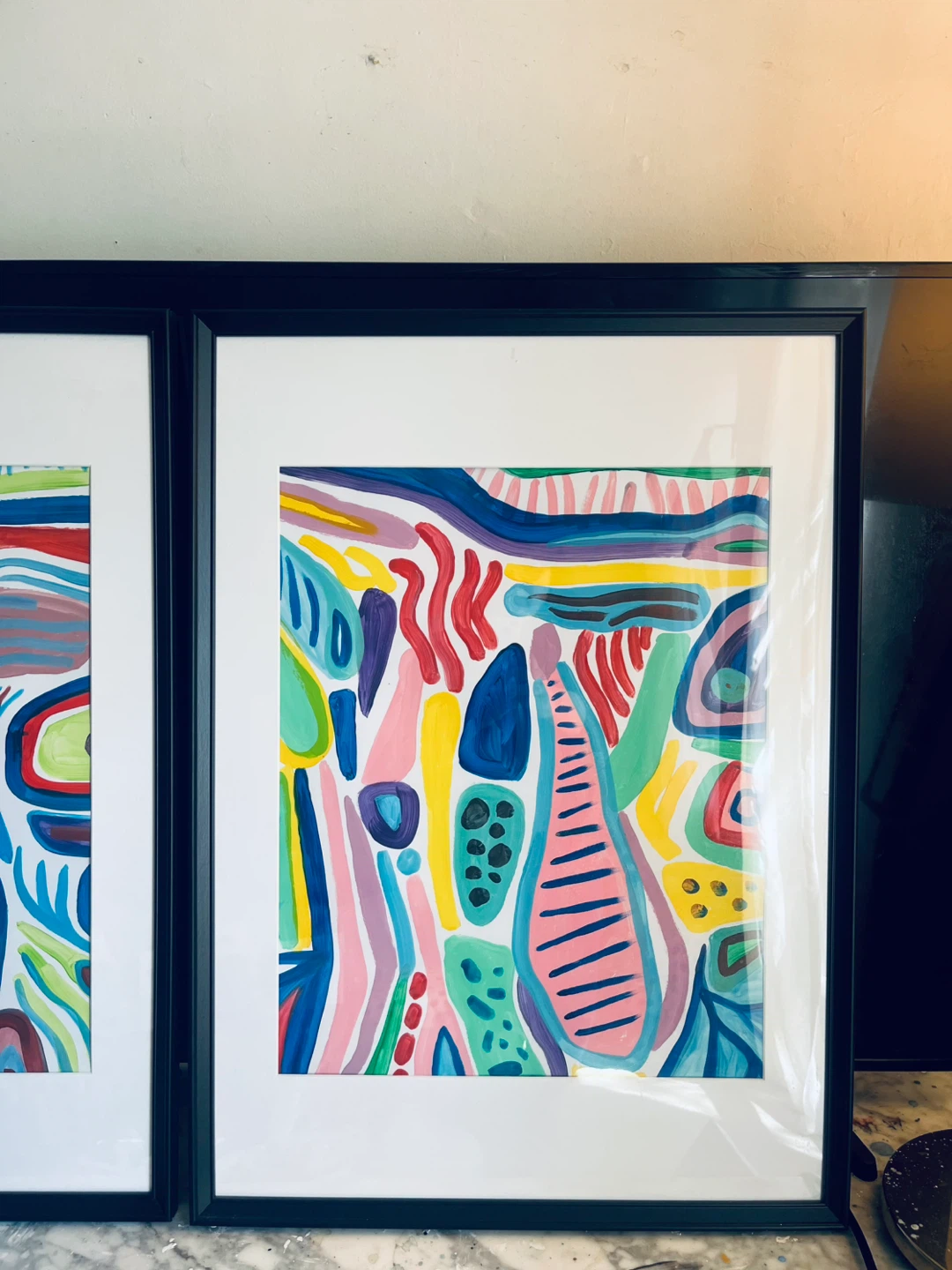 Set of 2 large Framed Abstract Art Prints - photo 2