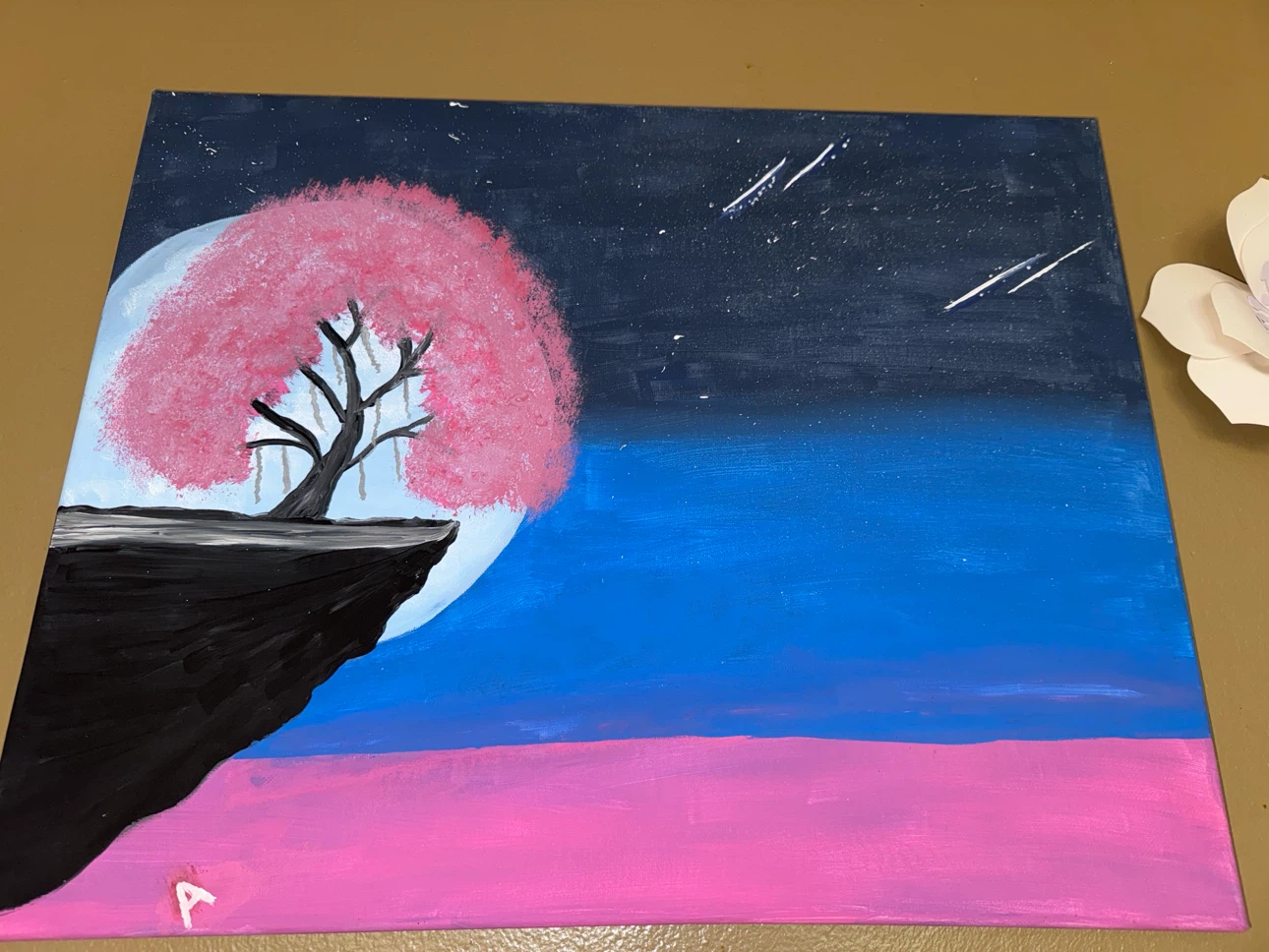 Hand-Painted "Enchanted Night" Acrylic Canvas Art - photo 2