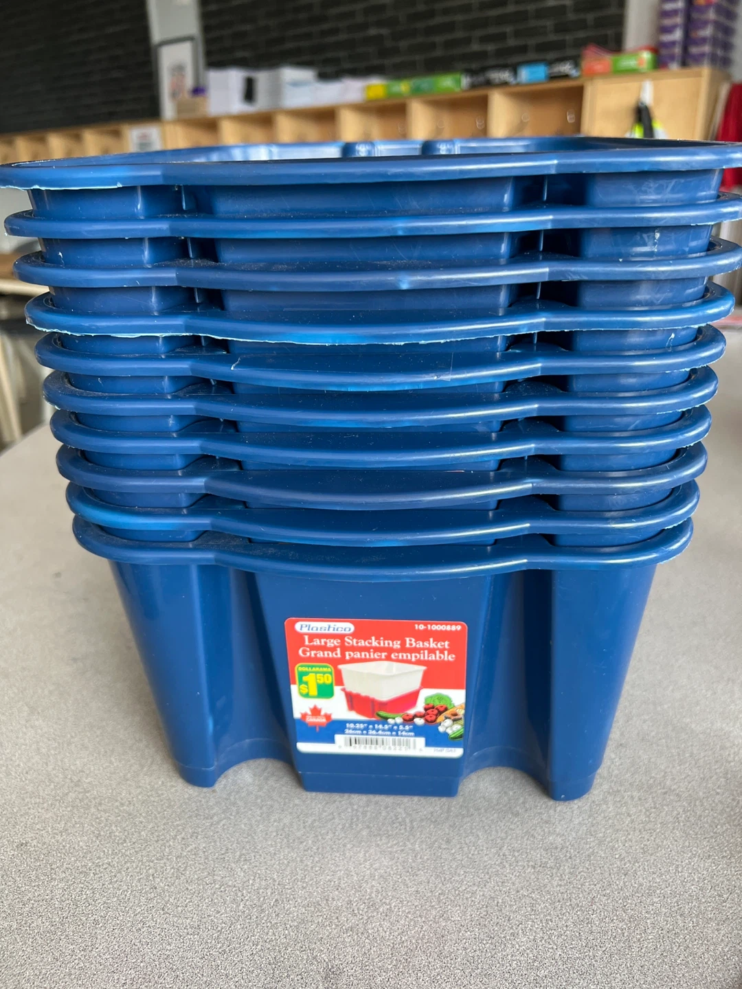 Plastic Large Stacking Baskets (Set of 10)