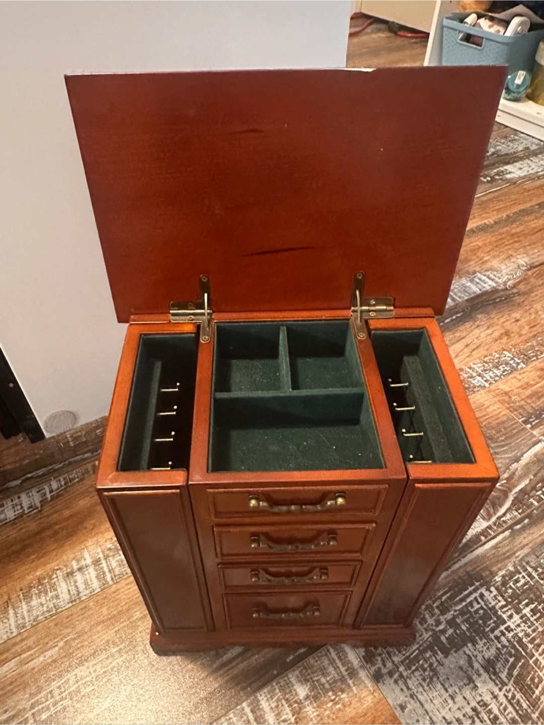 Wooden Jewelry Box with Drawers and Compartments - photo 2
