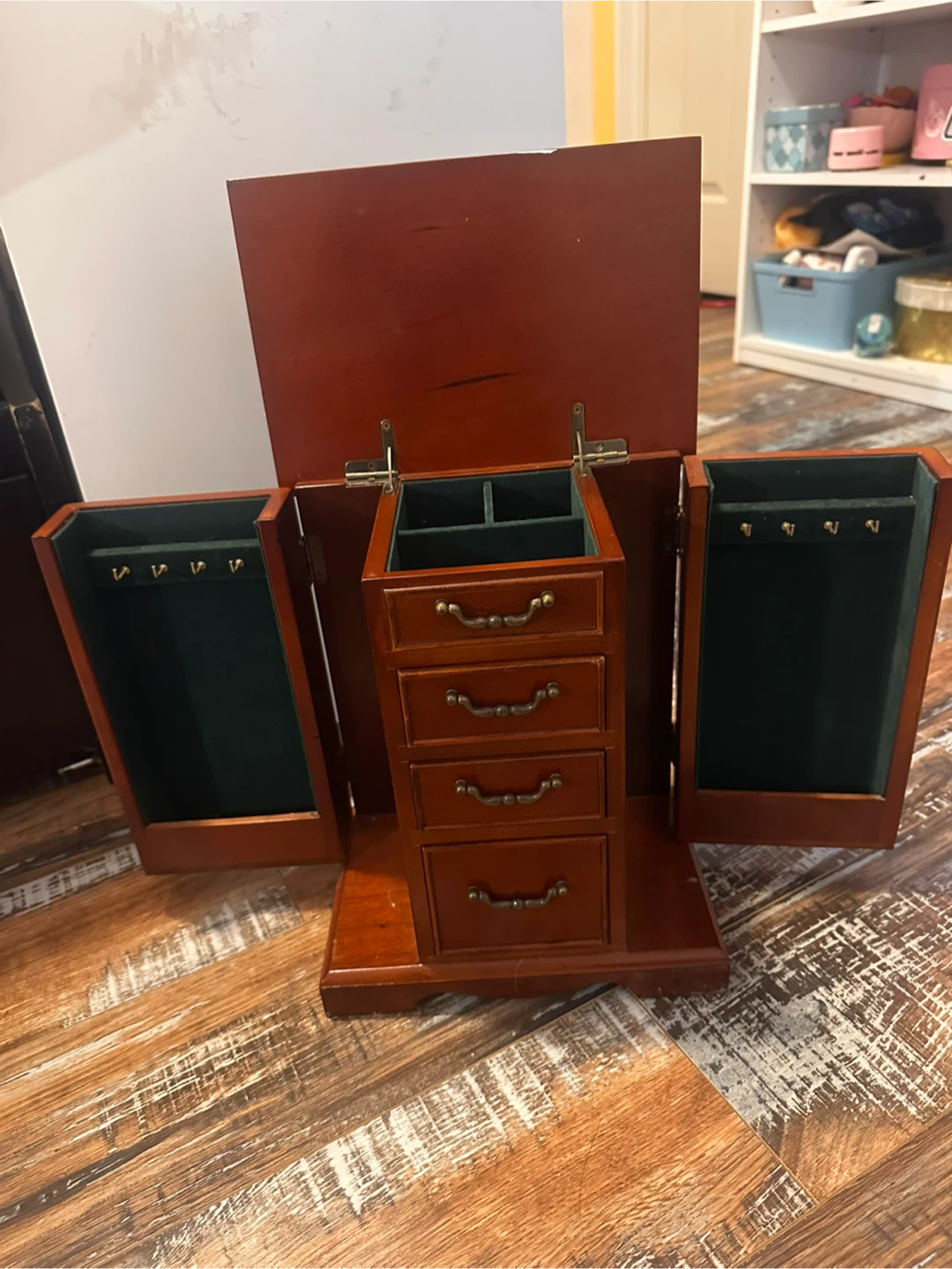 Wooden Jewelry Box with Drawers and Compartments - photo 3