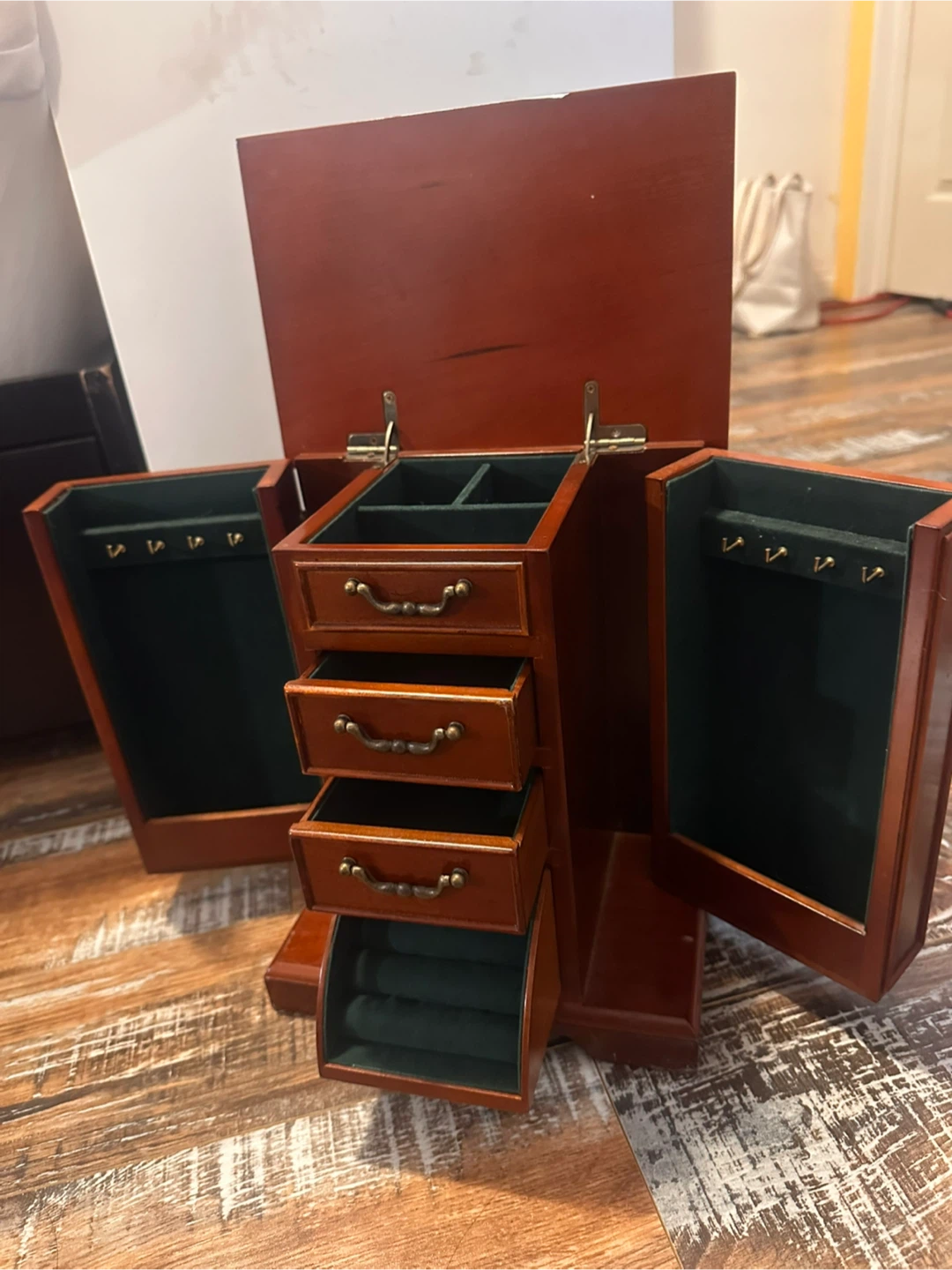 Wooden Jewelry Box with Drawers and Compartments - photo 5