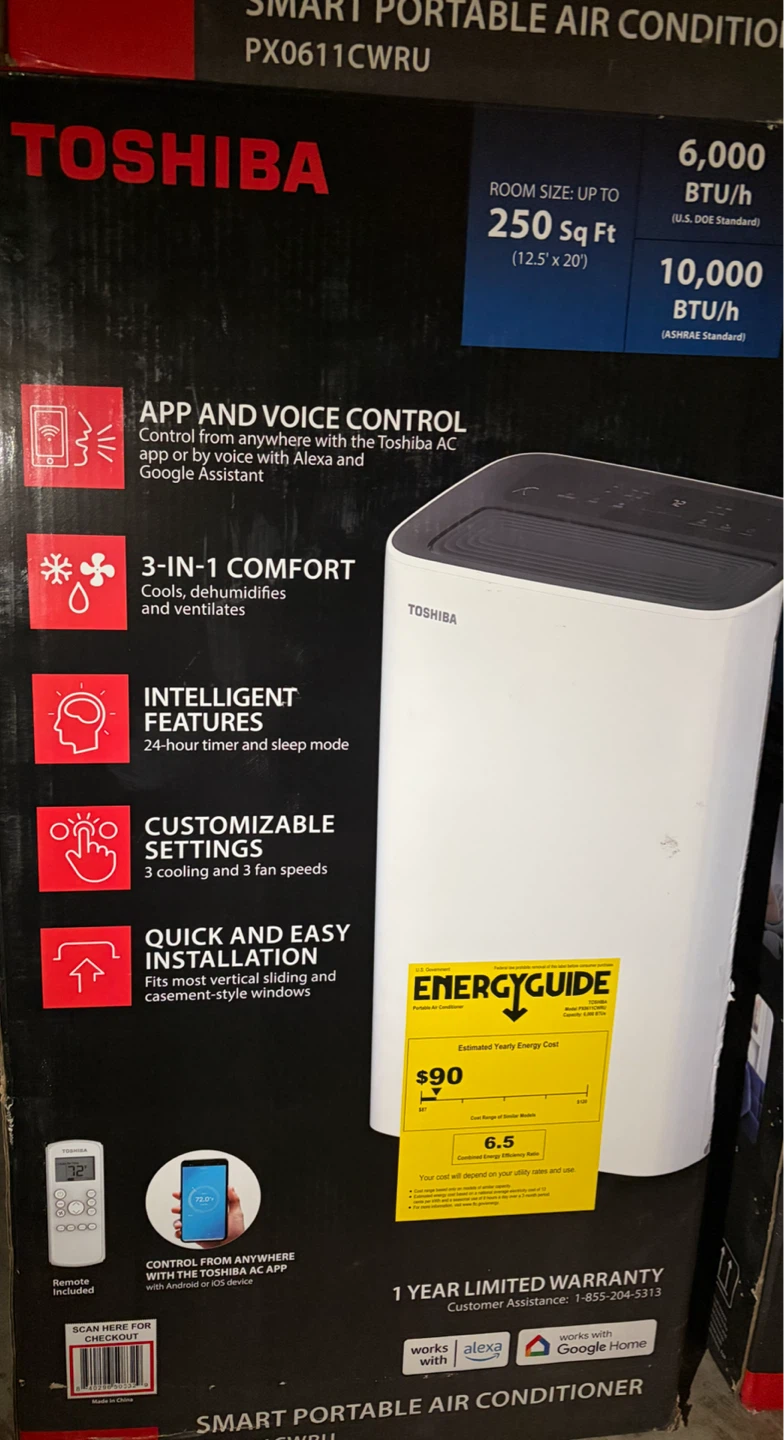 Toshiba 10,000 BTU Smart Portable AC
