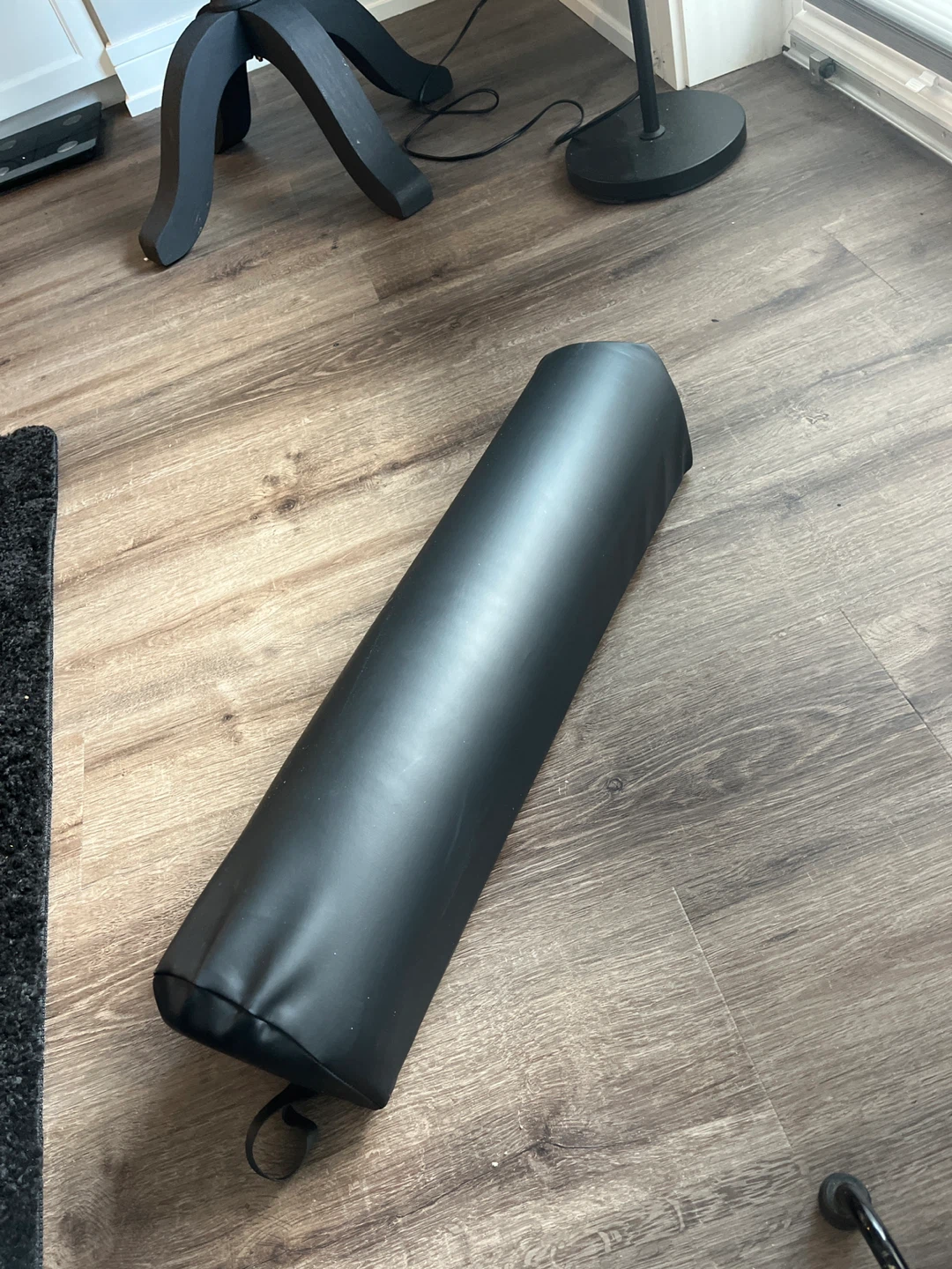 BLACK LEATHER 3/4 round MASSAGE PillowROLLER
