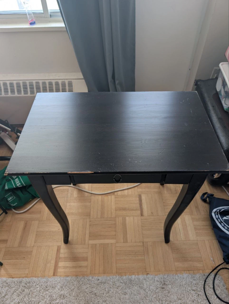 Black Accent Table with Drawer