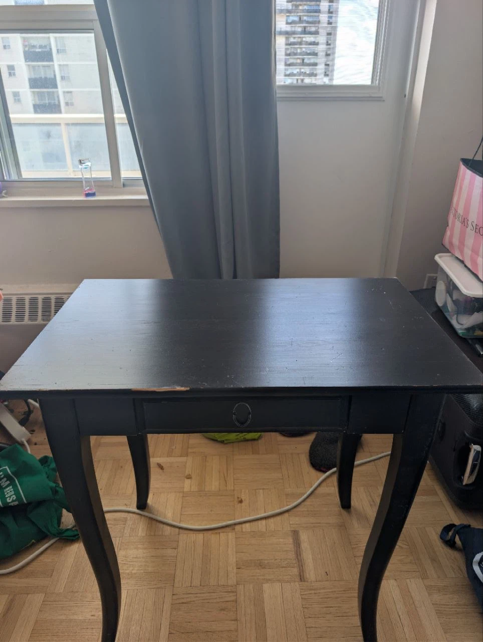 Black Accent Table with Drawer - photo 2