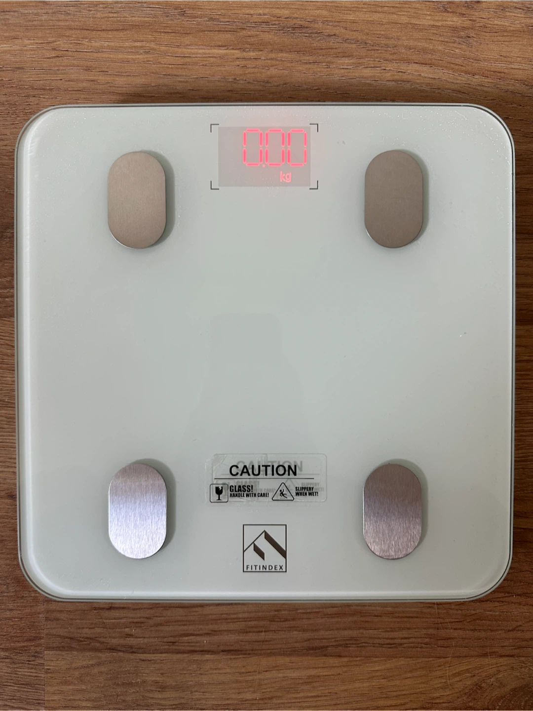 FITINDEX Bluetooth Smart Body Fat Scale (White Glass)