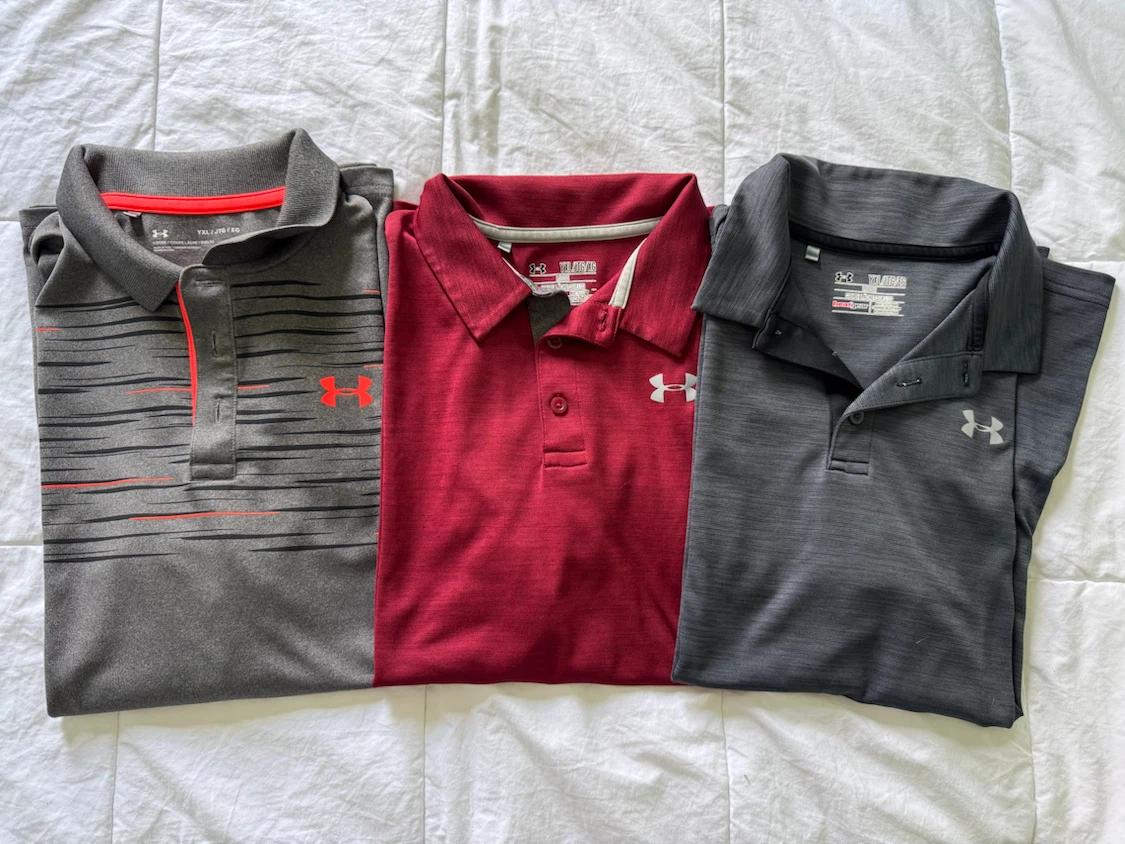 3 Youth XL Under Armour Polo shirts