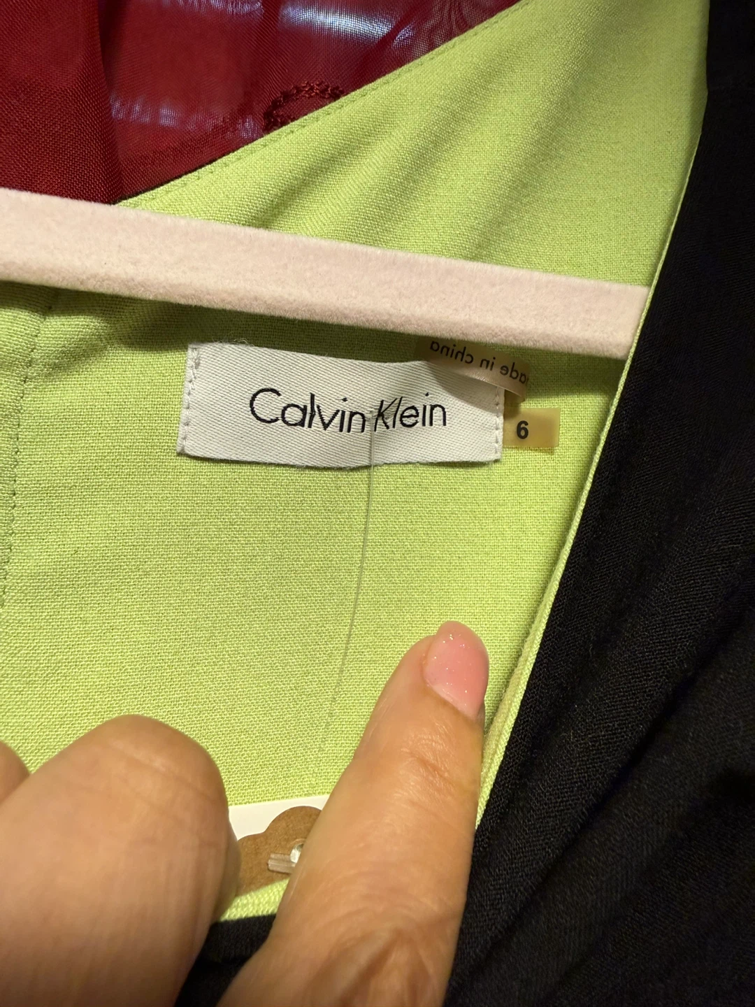 Calvin Klein Black & Yellow Sheath Dress w/ Belt Size 6 - photo 3