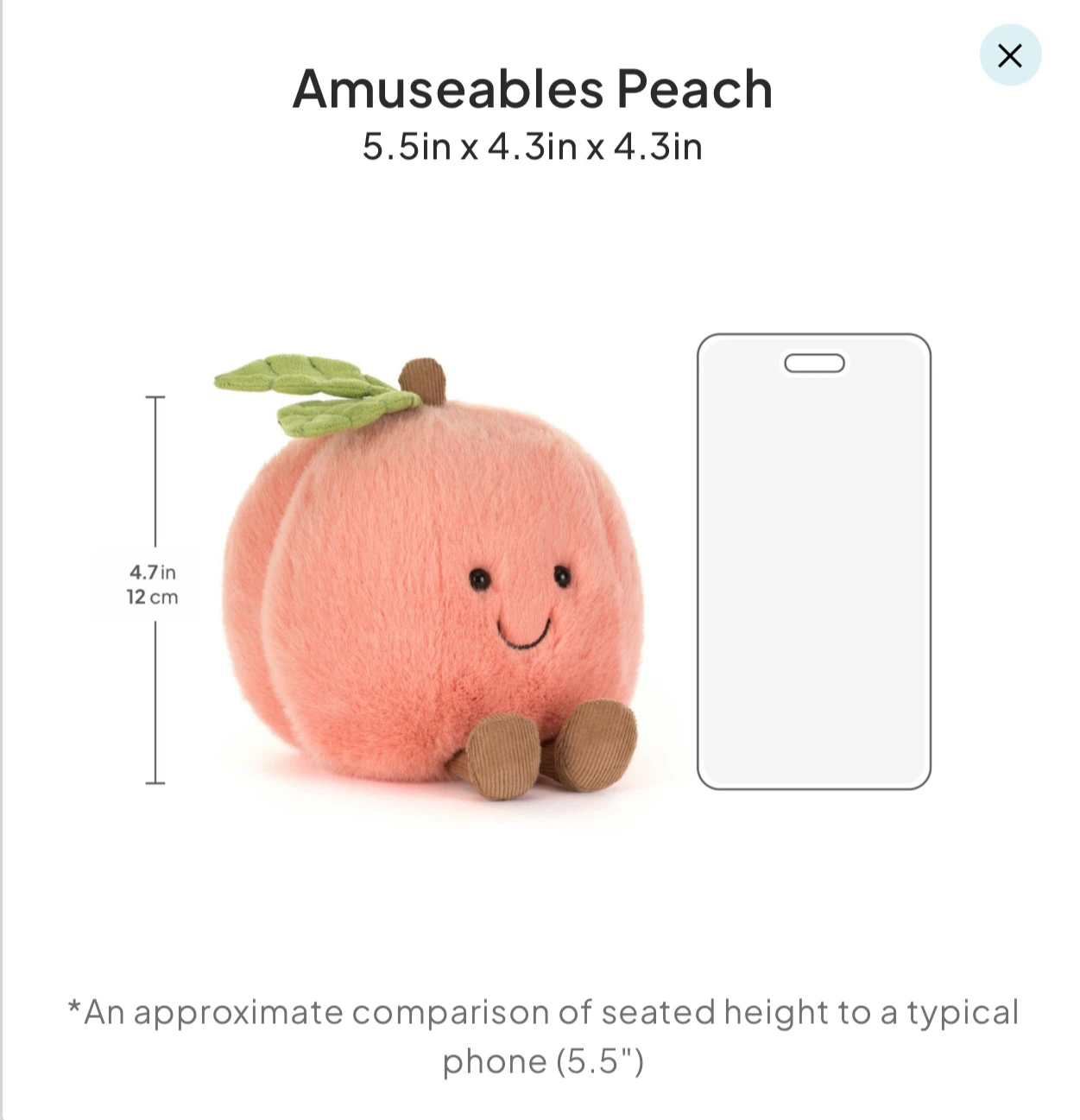 Jellycat Amuseables Peach Plush Toy - photo 5