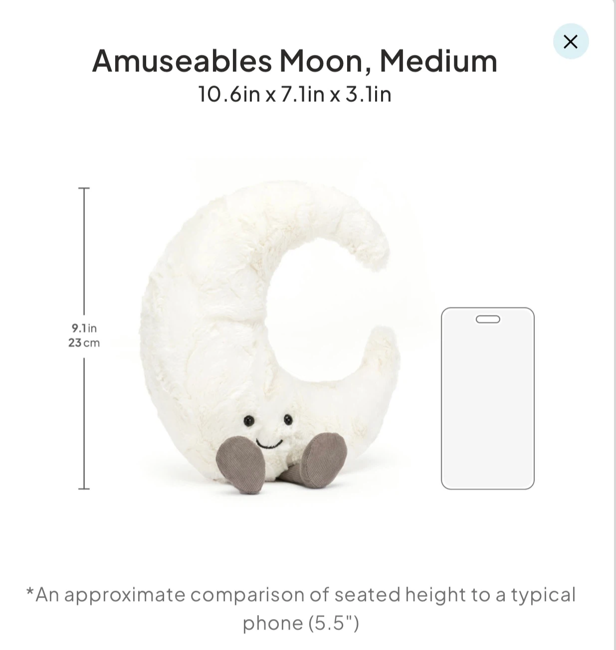 Jellycat Amuseables Moon Plush - Medium - photo 5