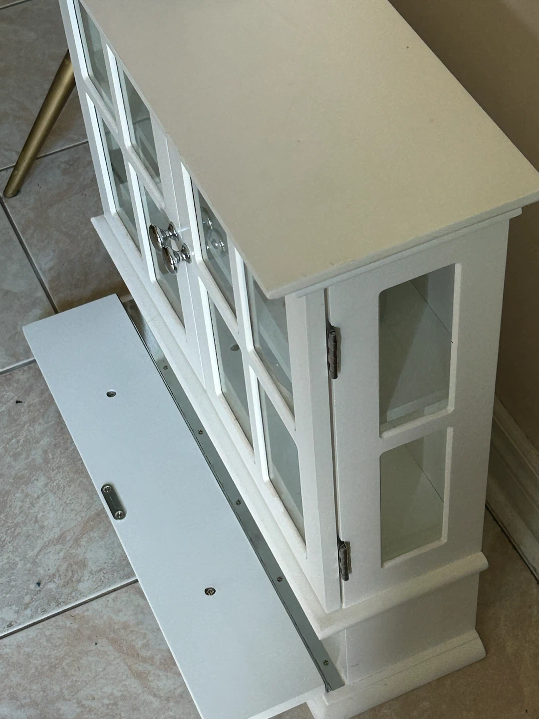 White Wall Cabinet with Glass Doors - photo 4