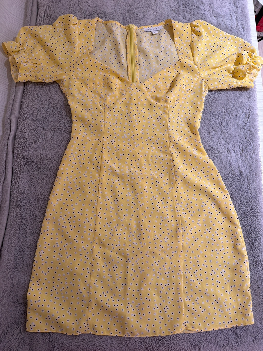 Topshop yellow polka dot dress