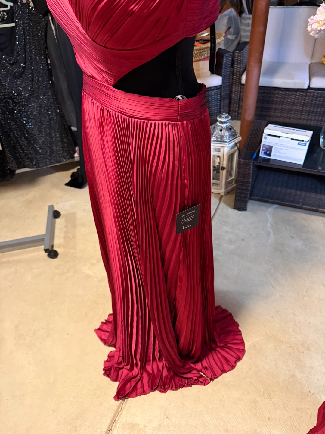 Lulus Red Pleated Cutout Maxi Dress - photo 4