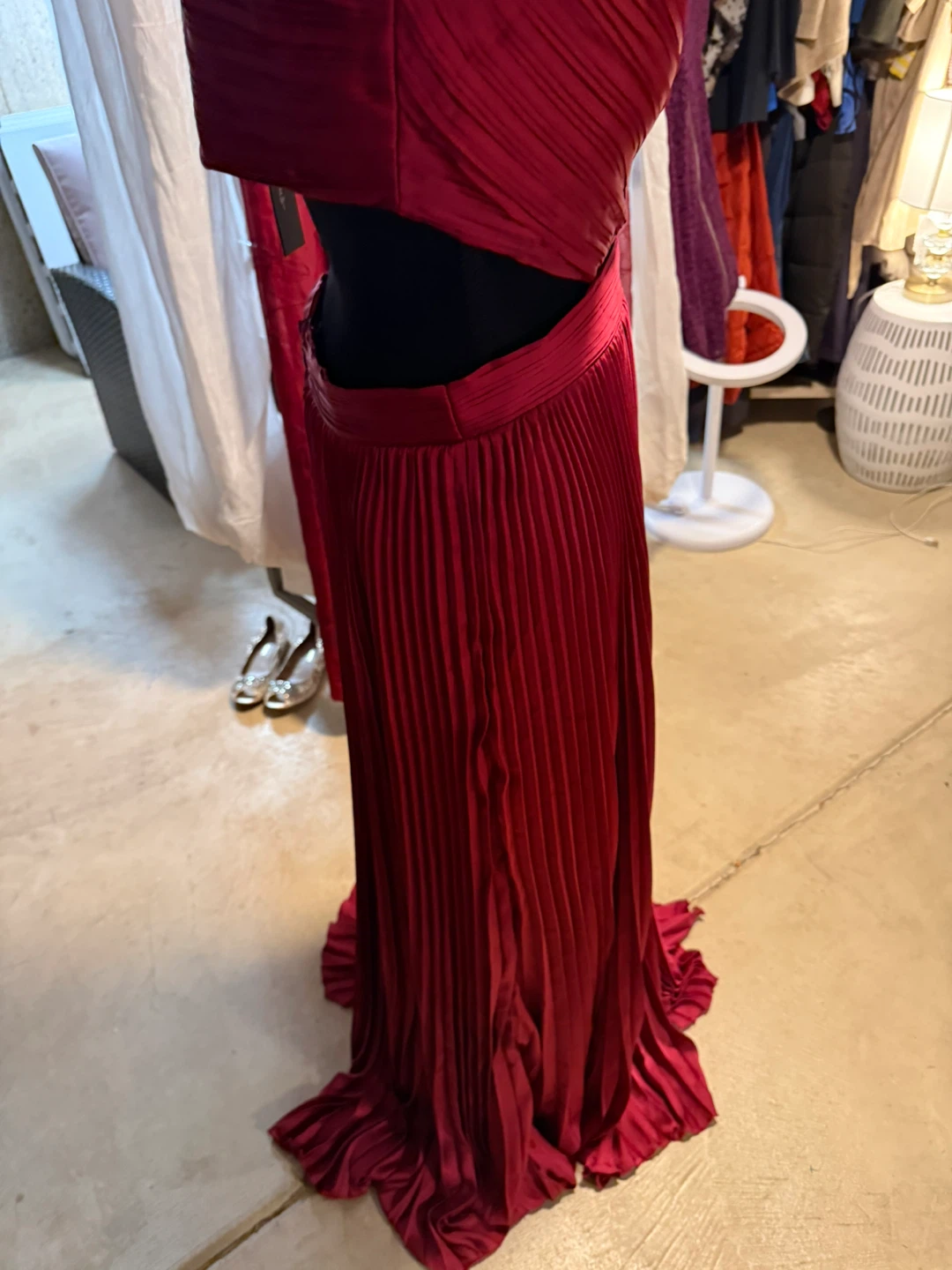 Lulus Red Pleated Cutout Maxi Dress - photo 5