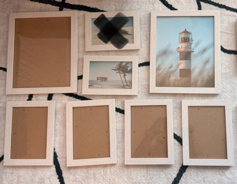 Set of 7 White Photo Frames