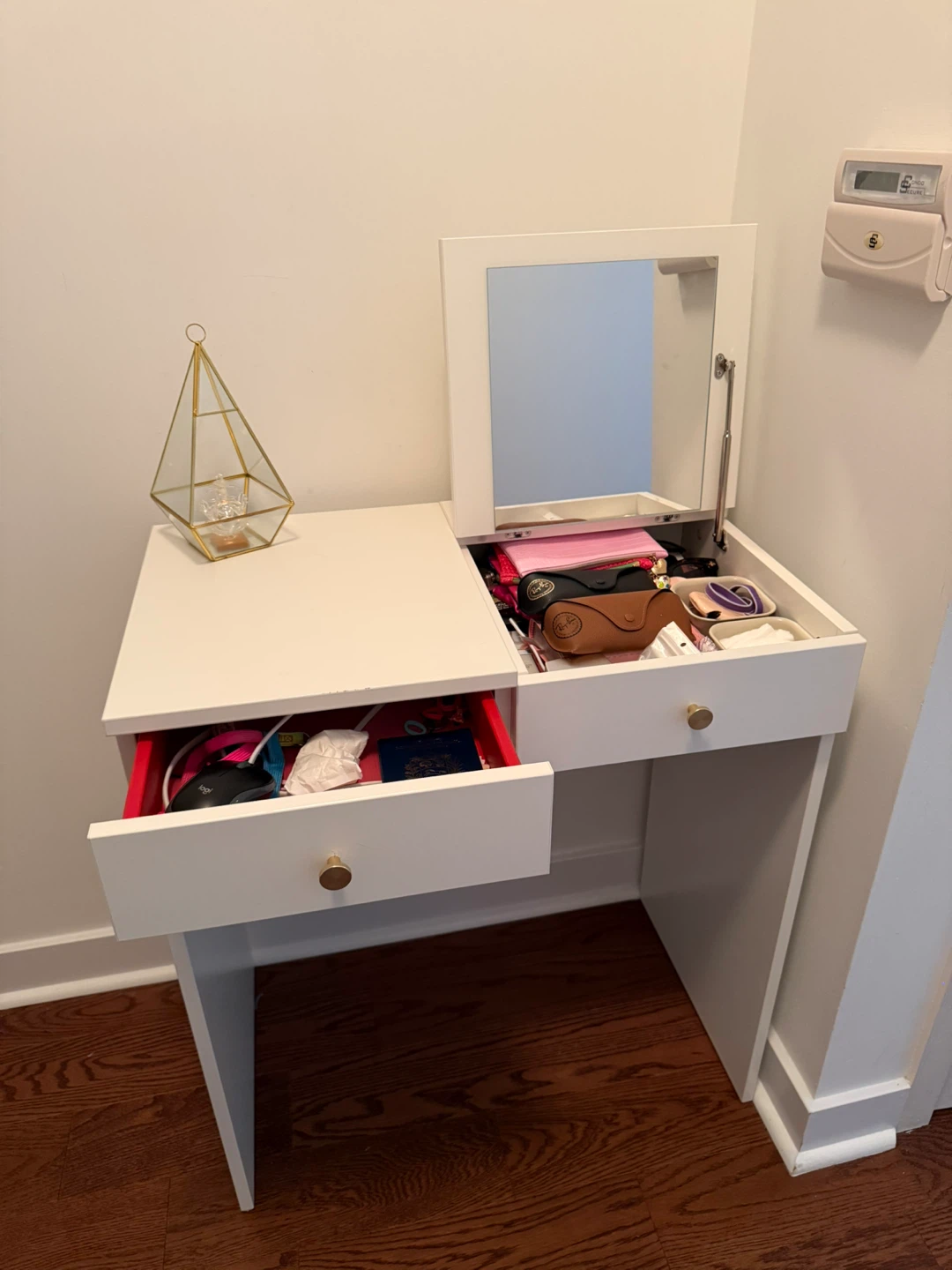 IKEAWhite Vanity Desk with Mirror and Storage - photo 2