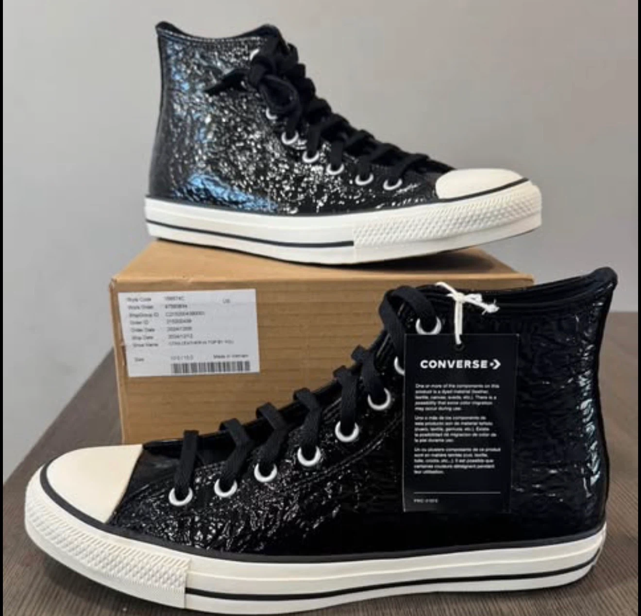 New Black High Top Converse Size 10