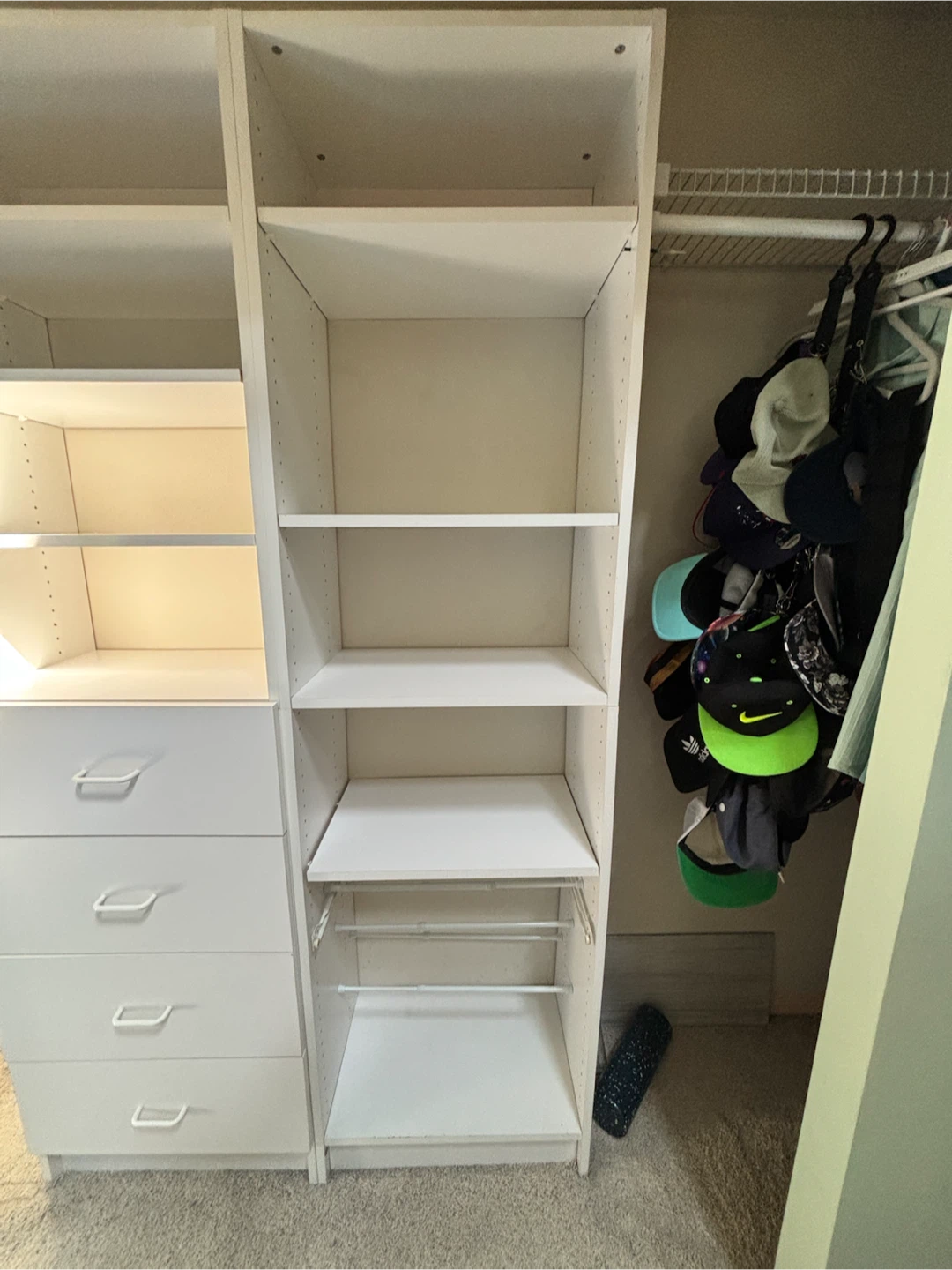 White Closet Organizer with Drawers and Shelves - photo 2